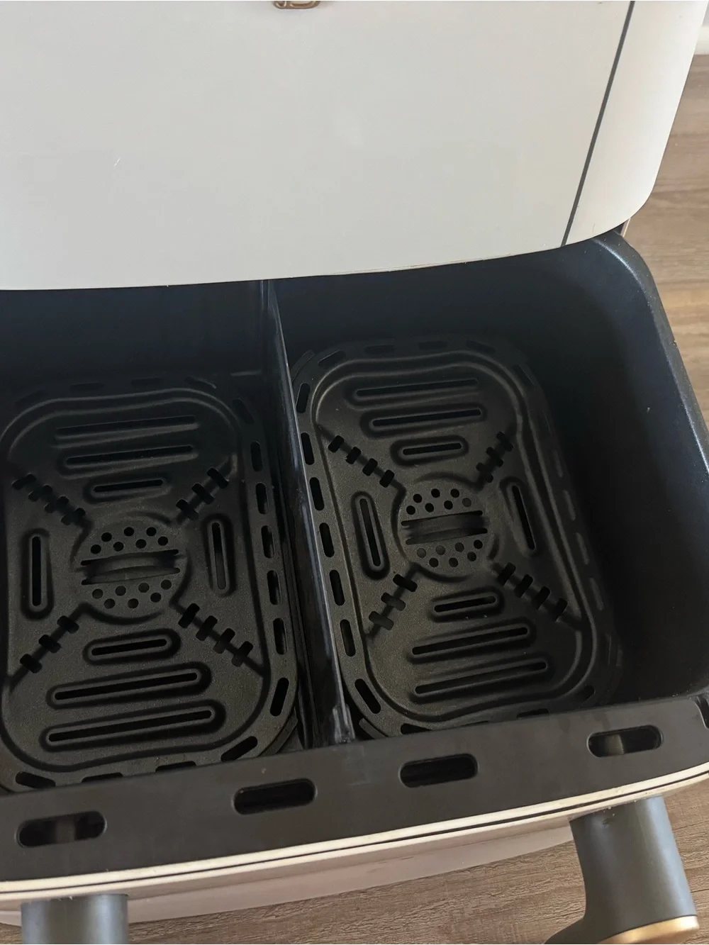 Beautiful by drew White double air fryer with Gold Handles